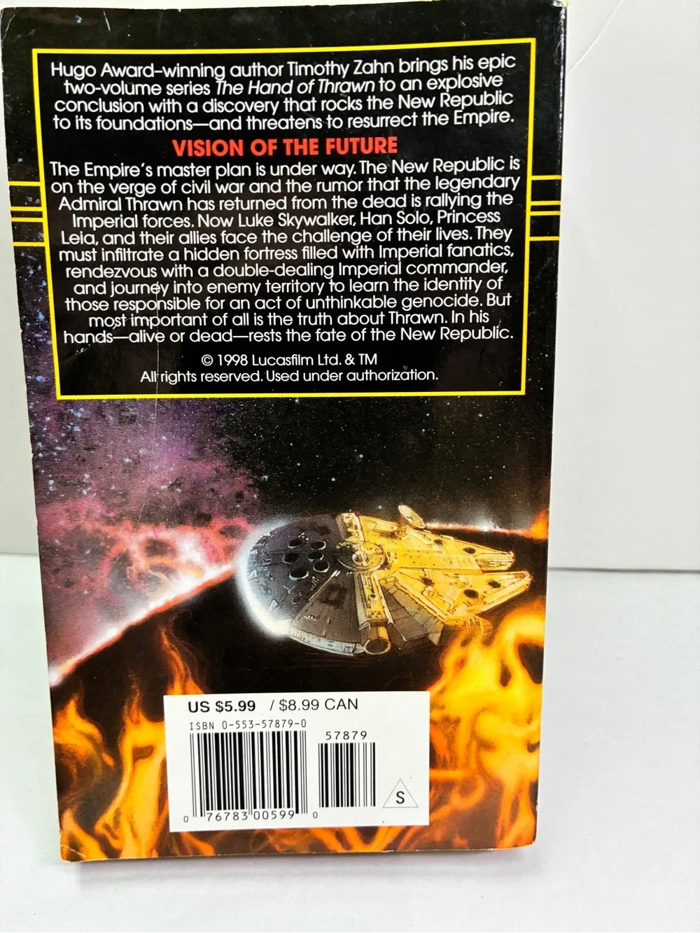 Star Wars Paperback Book Vision of the Future by Timothy Zahn 1998 - Picture 2 of 7